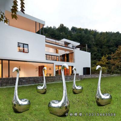 不锈钢动物天鹅雕塑