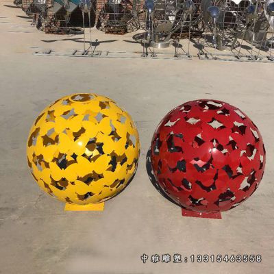 镂空圆球不锈钢雕塑