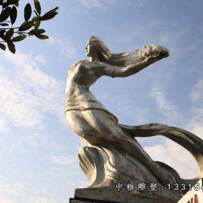 不锈钢嫦娥奔月雕塑