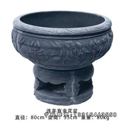 石雕小区花盆