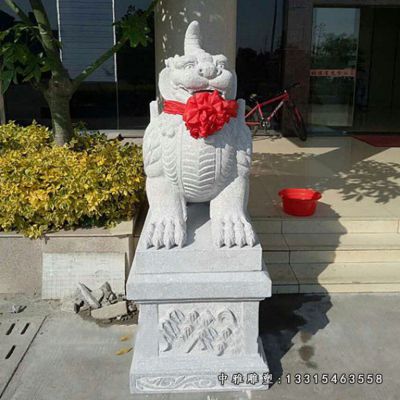 石雕独角兽动物