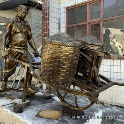 步行街铜雕搬运工