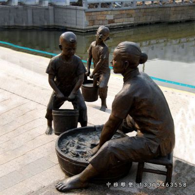 铜雕孝道人物雕塑