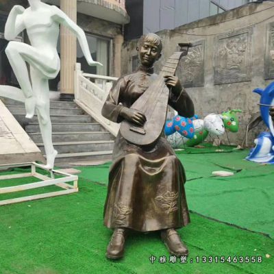 铜雕民俗唱戏人物