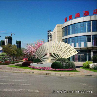 不锈钢公园扇子雕塑