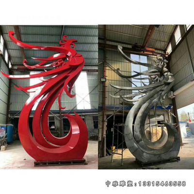 户外不锈钢凤凰雕塑