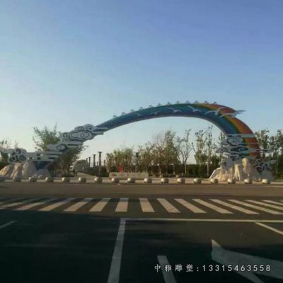 抽象彩虹不锈钢雕塑