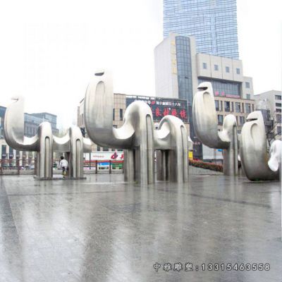 大型骆驼不锈钢雕塑