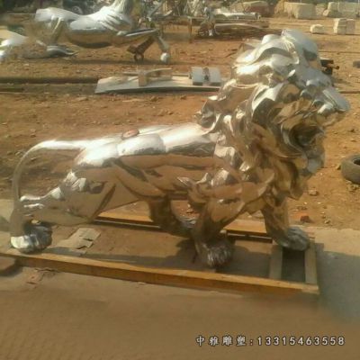 广场狮子不锈钢摆件