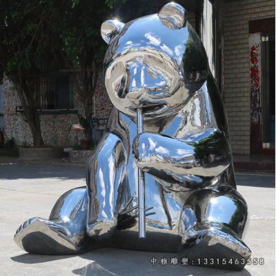 动物熊猫不锈钢雕塑