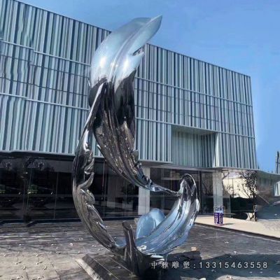 不锈钢动物羽毛雕塑