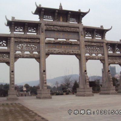 石雕景区牌坊雕塑