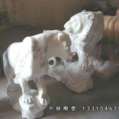 公园老虎石雕雕塑