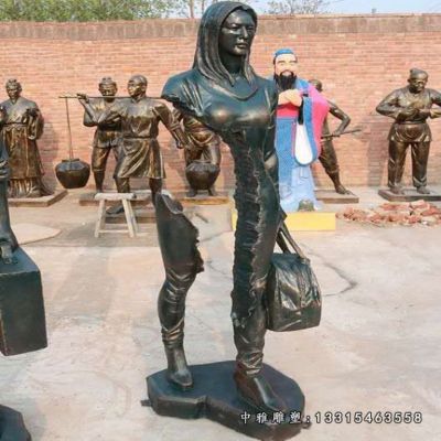 铜雕城市人物