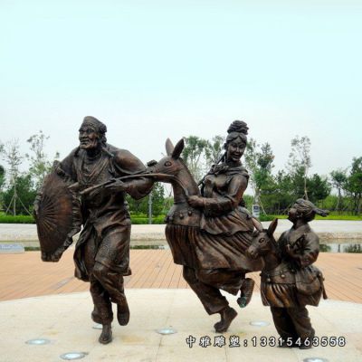 少数民族铜雕雕塑