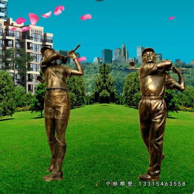 铜雕广场运动人物