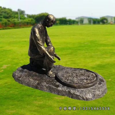 铜雕茶文化人物雕塑