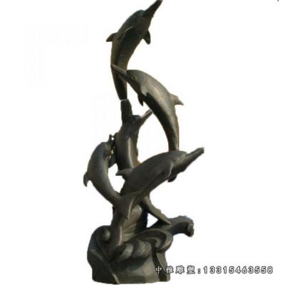 海豚铜雕动物雕塑