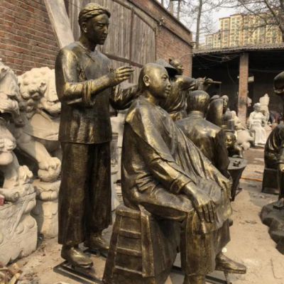 铜雕商业街小品人物