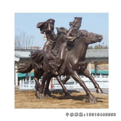 广场少数民族铜雕