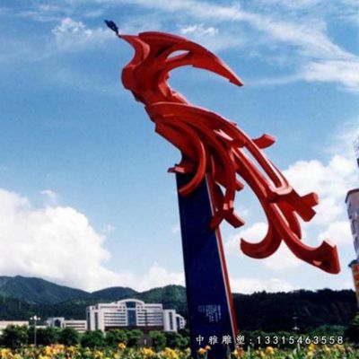 大型凤凰不锈钢摆件