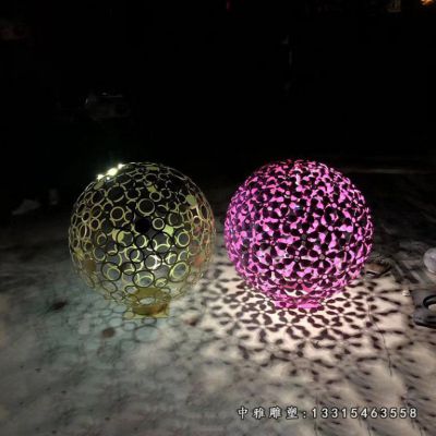 发光圆球不锈钢摆件