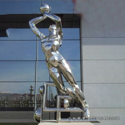 打篮球人物不锈钢雕塑