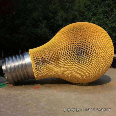 不锈钢公园灯泡雕塑