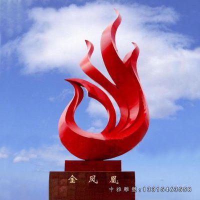 不锈钢抽象凤凰雕塑