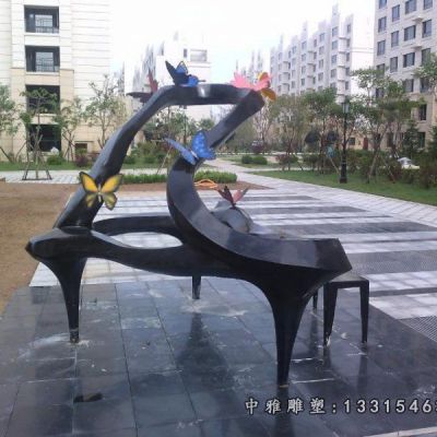 不锈钢公园钢琴雕塑