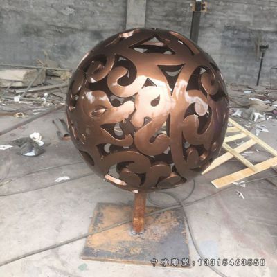 镂空圆球不锈钢雕塑