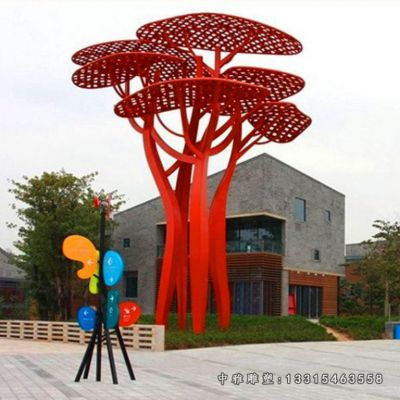 大型不锈钢树雕塑