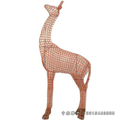 大型不锈钢长颈鹿雕塑