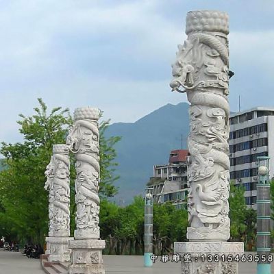 龙柱景观石雕雕塑