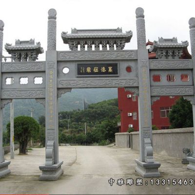 道路石雕牌坊雕塑
