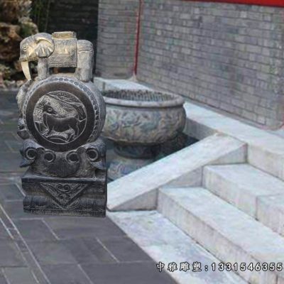 石雕宅门大象抱鼓石雕塑
