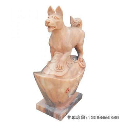 小狗石雕动物