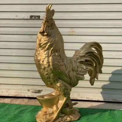 动物铜雕鸡摆件