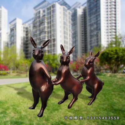 铜雕动物兔子雕塑