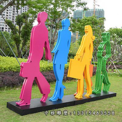 不锈钢剪影购物人物