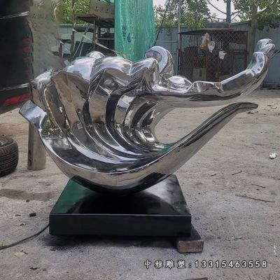 不锈钢抽象海浪雕塑