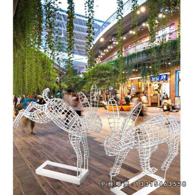 不锈钢镂空兔子摆件