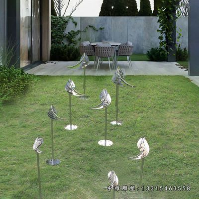 不锈钢抽象鱼摆件