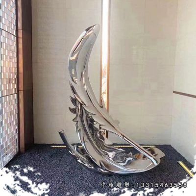 动物羽毛不锈钢雕塑