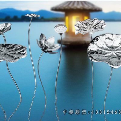 荷叶景观不锈钢雕塑