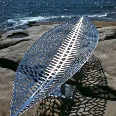 不锈钢金属树叶雕塑