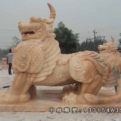 神兽独角兽石雕雕塑