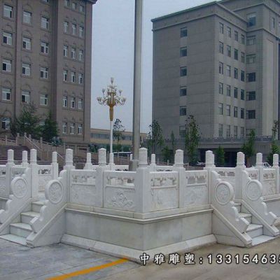 汉白玉石雕升旗台雕塑