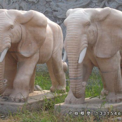 吉祥如意石雕大象