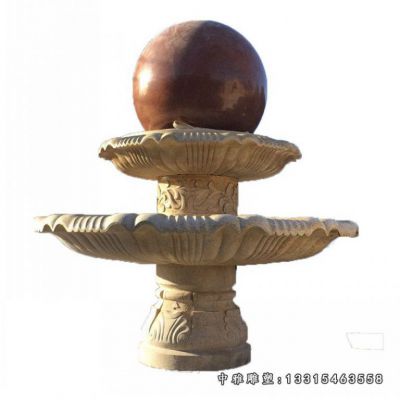 石雕小区招财风水球